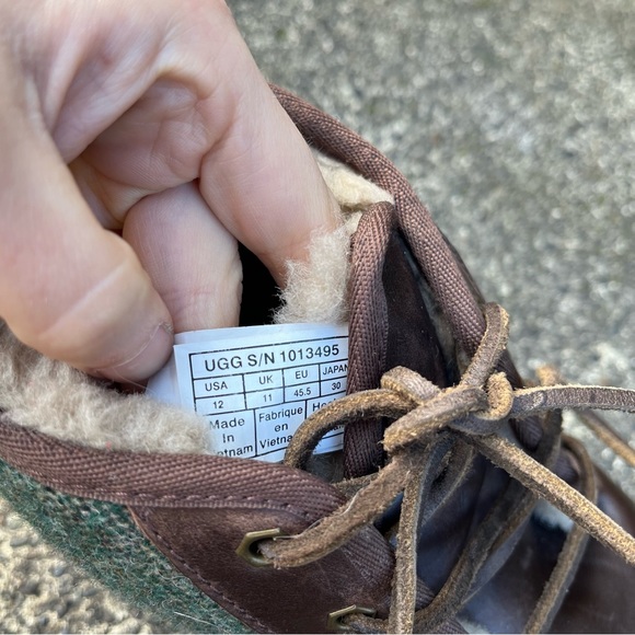 UGG Neumel Donegal Stout Brown Leather Wool Chukka Boots - Picture 6 of 7